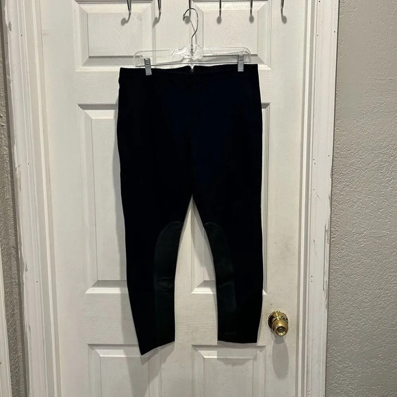 J. Crew Navy Riding Pants Jodhpurs Inner Leather Knee Patch Size‎ 14 Equestrian - Picture 1 of 6